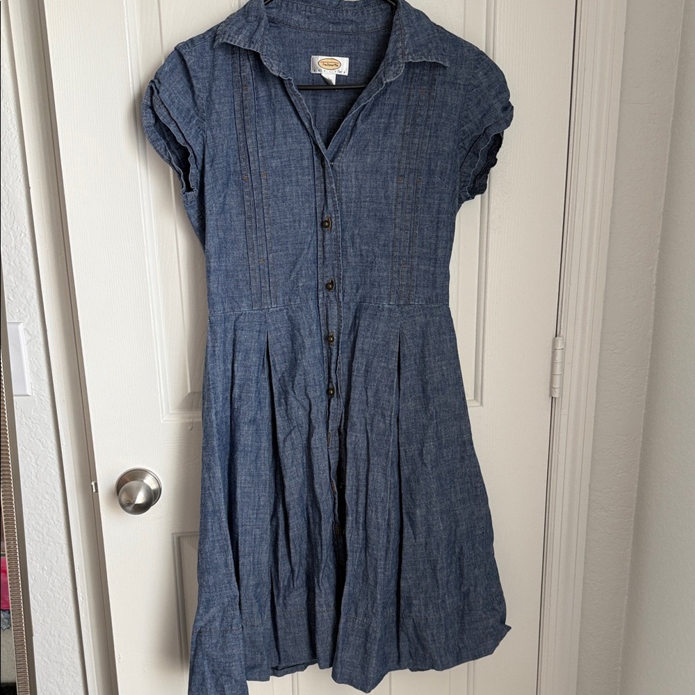 Talbots Petite Denim Blue Button-Up Dress